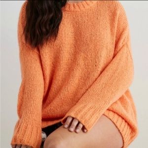 Aerie Chunky Knitted Orange Sweater Oversized